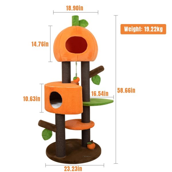 whimsical pumpkin shaped cat tree 19