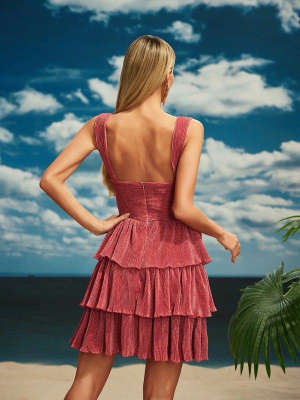 beroe starfish cutout tiered mini dress 16