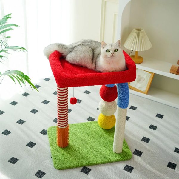 colorful u shaped multi layer sisal cat tree 12
