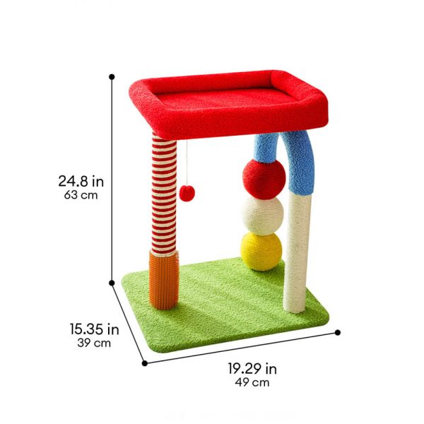 colorful u shaped multi layer sisal cat tree 18