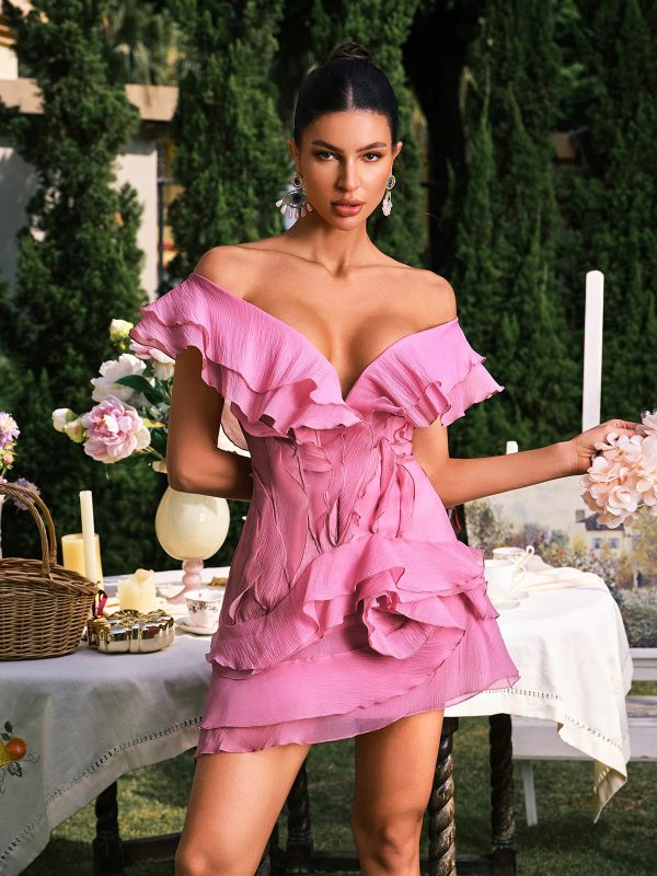 dabney v neck ruffle mini dress 15