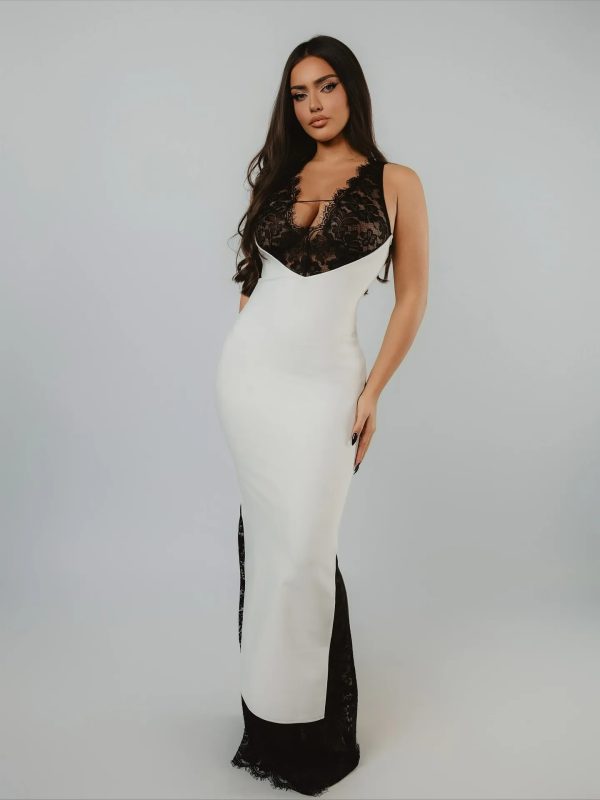 gunnhild lace deep v maxi dress 29