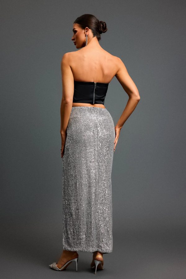 kaci flowers sequin maxi skirt 16
