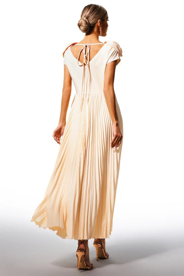 verga v neck flowers pleated maxi dress 16