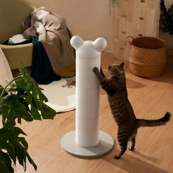 bear ear design durable paper rattan large cat scratching post 13