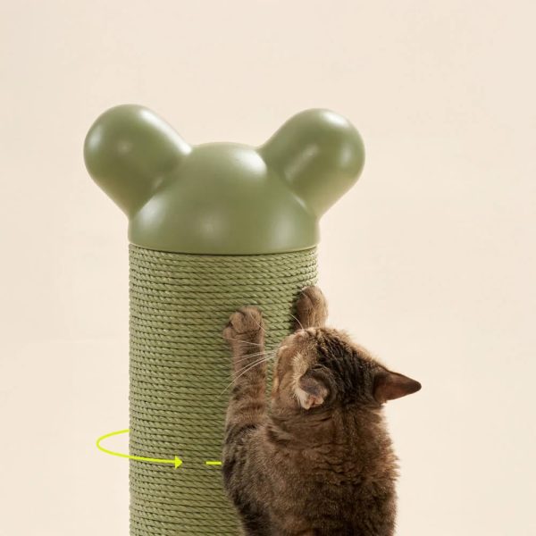 bear ear design durable paper rattan large cat scratching post 18