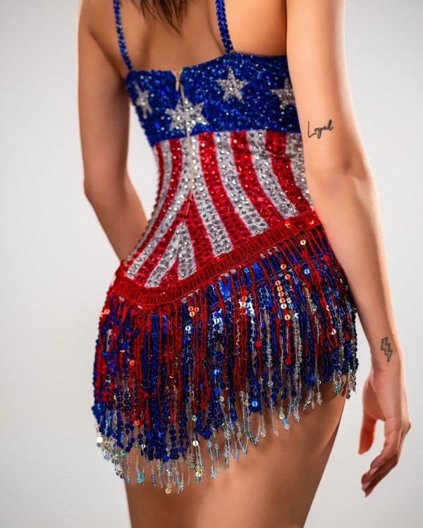 bexara spaghetti rhinestone fringe bodysuit in multi 26