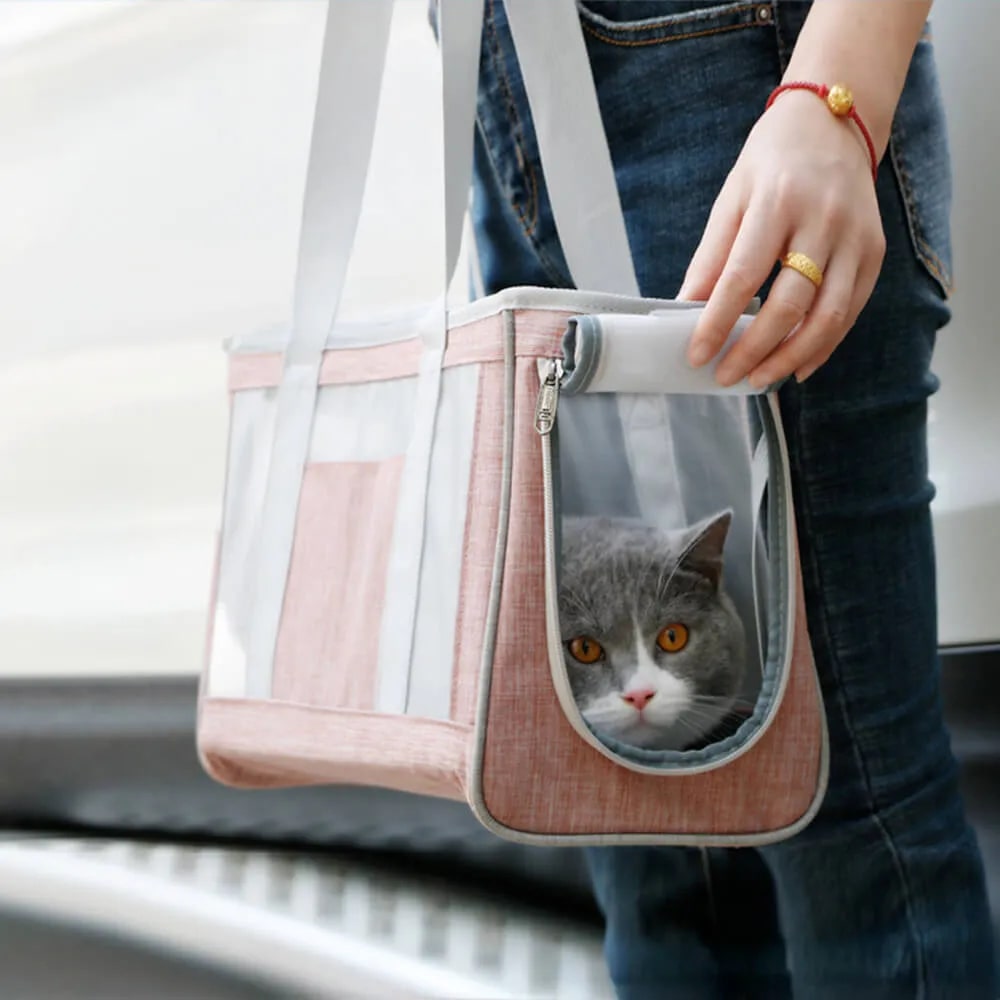 breathable mesh travel handbag crossbody cat bag 11