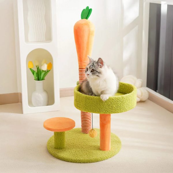 carrot sisal scratch resistant double layer platform small cat tree 12