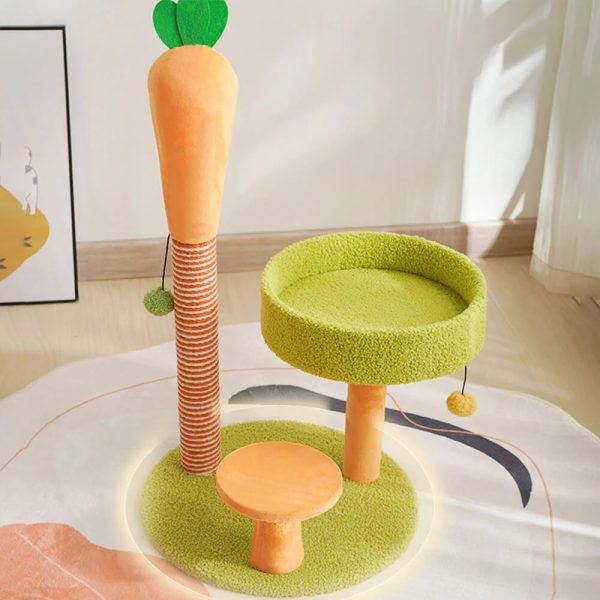 carrot sisal scratch resistant double layer platform small cat tree 14