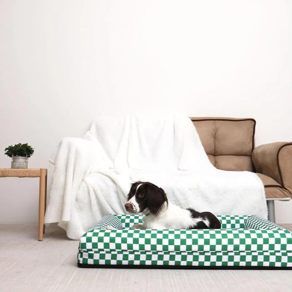 classic checkerboard waterproof orthopedic support large dog bed 12