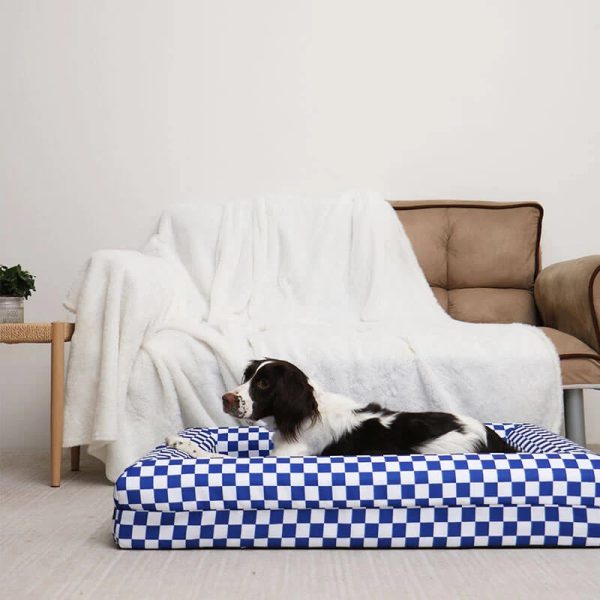 classic checkerboard waterproof orthopedic support large dog bed 13