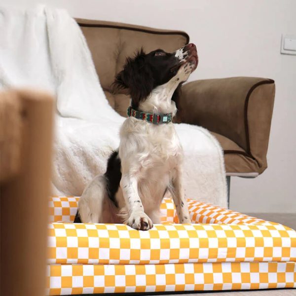 classic checkerboard waterproof orthopedic support large dog bed 16