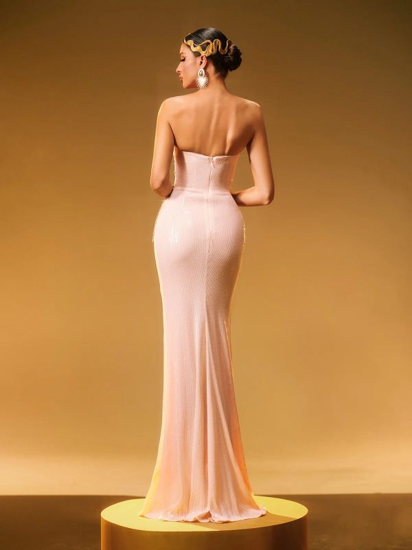 cryos strapless sequin maxi dress 16