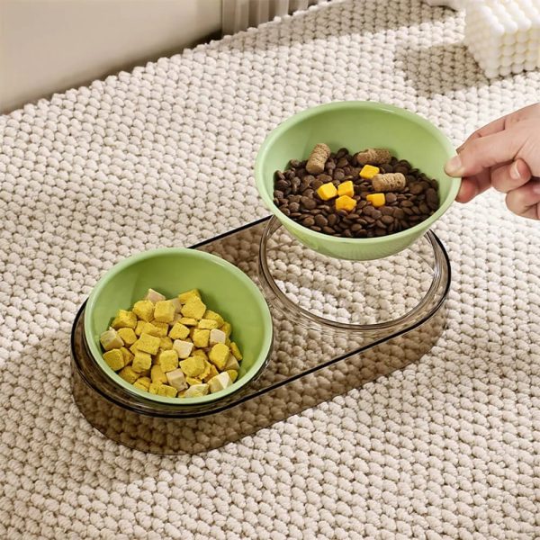 double bowl neck guard washable pet bowl 18