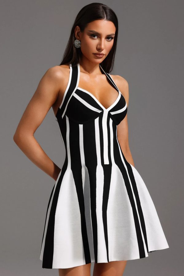 eudora halter off shoulder bandage mini dress 13