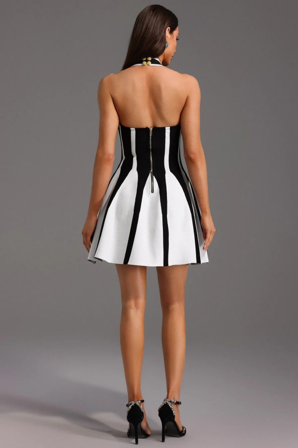 eudora halter off shoulder bandage mini dress 16