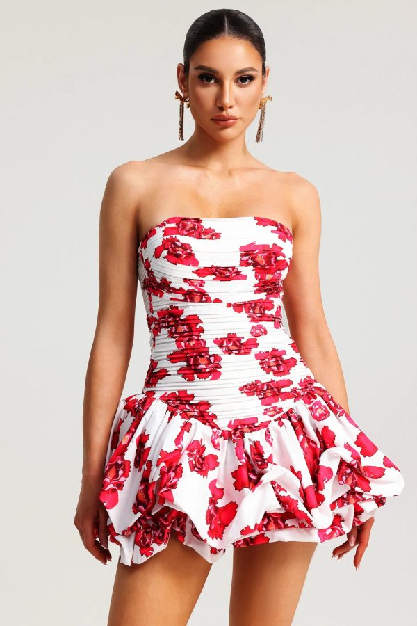 gala sleeveless flowers print fold mini dress 12