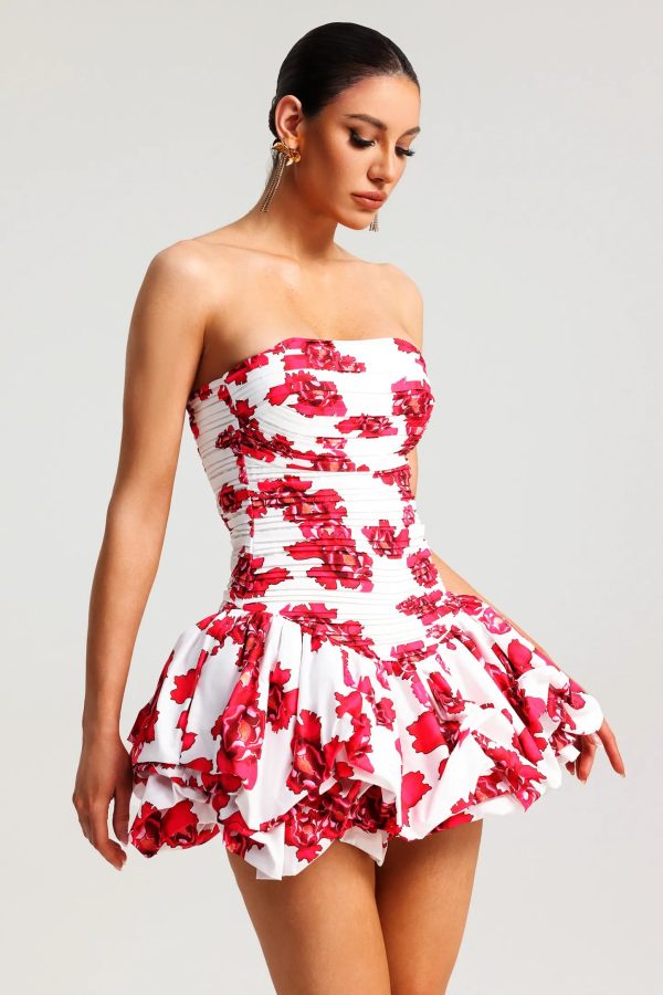 gala sleeveless flowers print fold mini dress 13