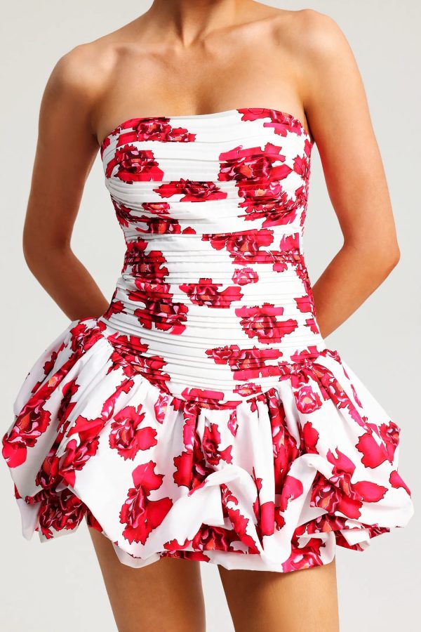gala sleeveless flowers print fold mini dress 14