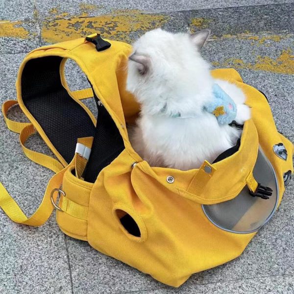heart shaped mesh breathable canvas cat carrier bag 12