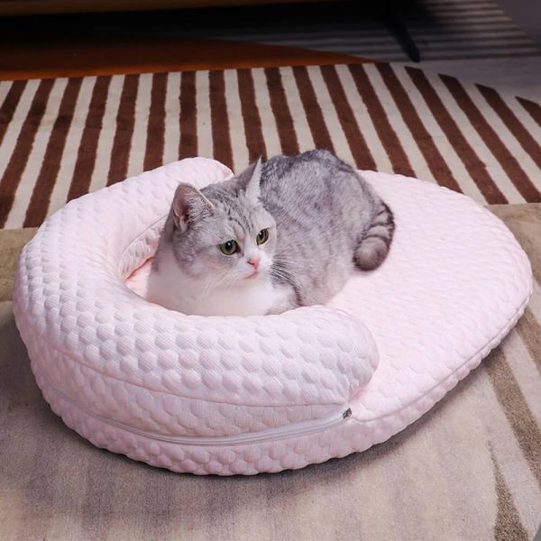 ice dot cooling breathable pet mat with pillow for cats & dogs 12