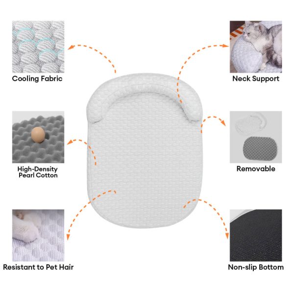 ice dot cooling breathable pet mat with pillow for cats & dogs 19
