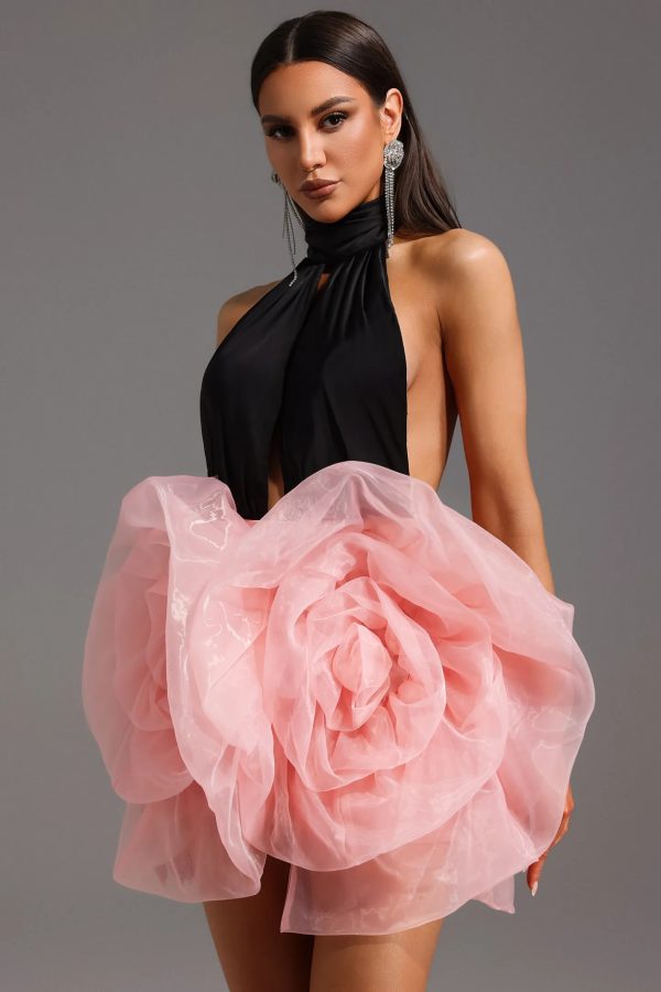iole halterneck flower mini dress 14