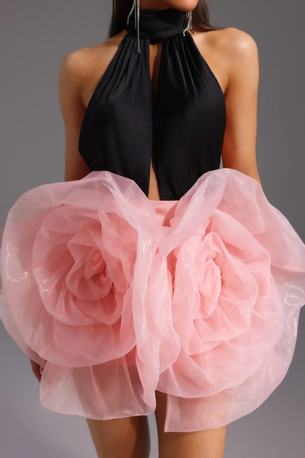 iole halterneck flower mini dress 15