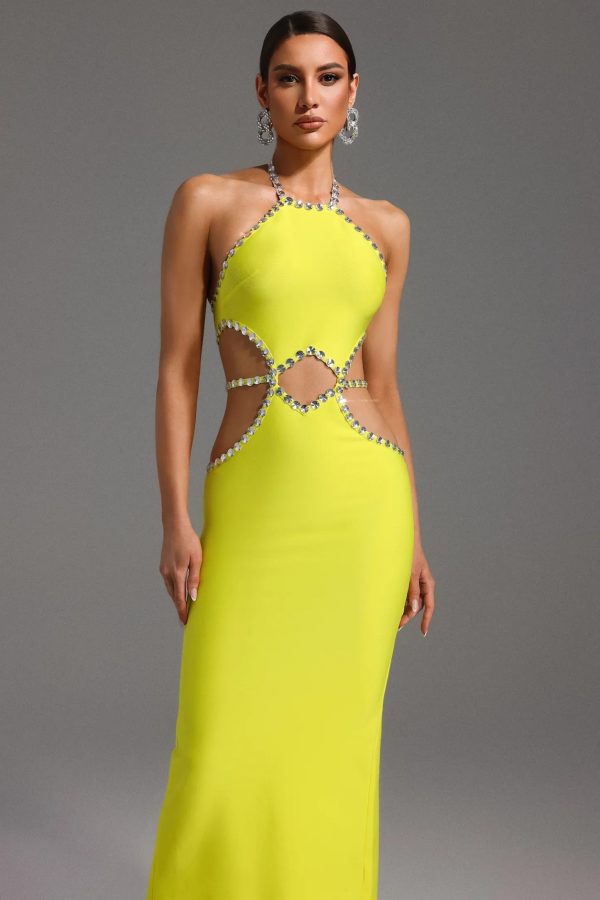 juyce halter hollow out diamond bandage maxi dress 12