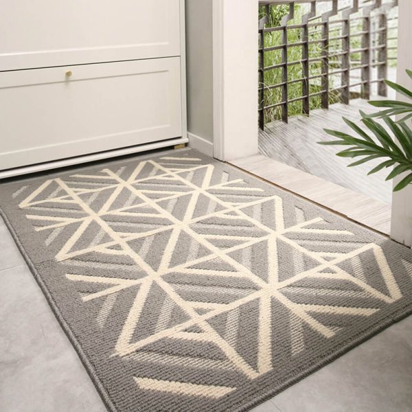 modern checkered anti stain non slip front door mat for muddy dog paws 15