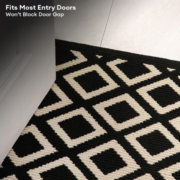 modern checkered anti stain non slip front door mat for muddy dog paws 19