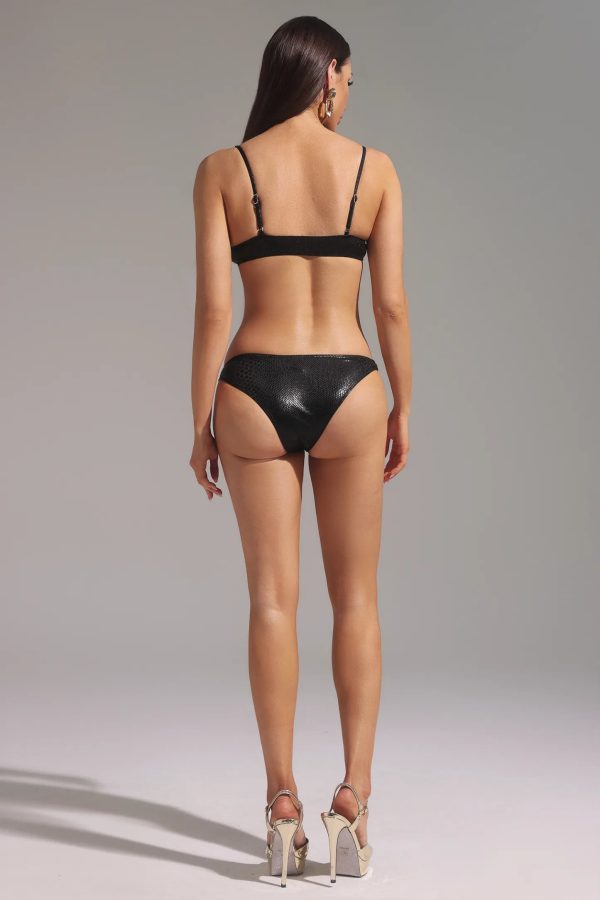 molao artificial snakeskin two piece bikini set 15
