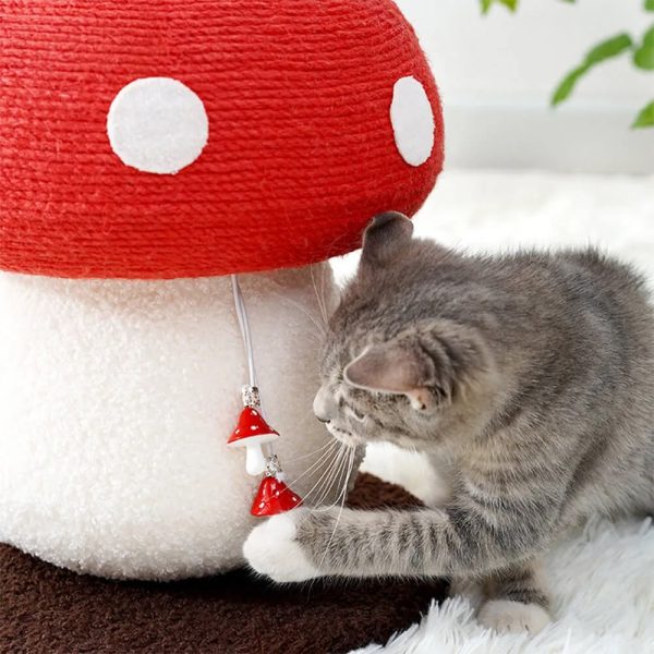 mushroom shaped natural sisal scratching post for large cats 15