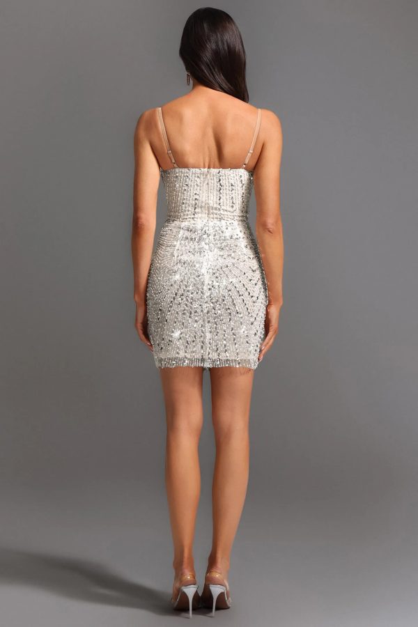 olga spaghetti straps sequin mini dress 16