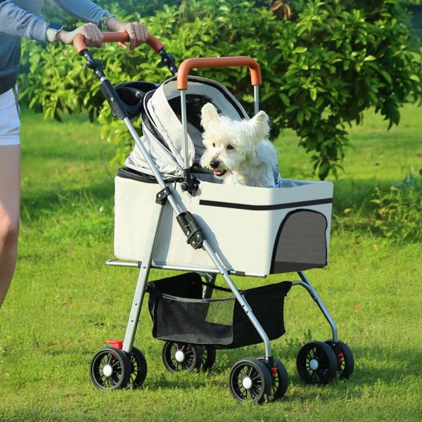 outdoor multifunctional lightweight foldable & detachable pet stroller 12