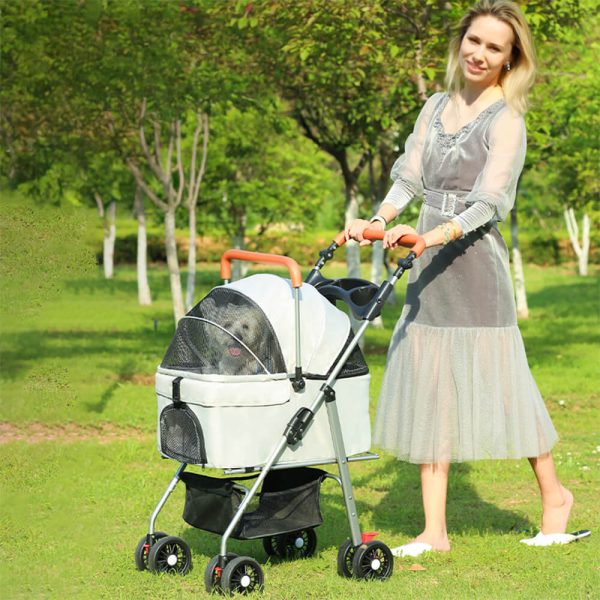 outdoor multifunctional lightweight foldable & detachable pet stroller 13