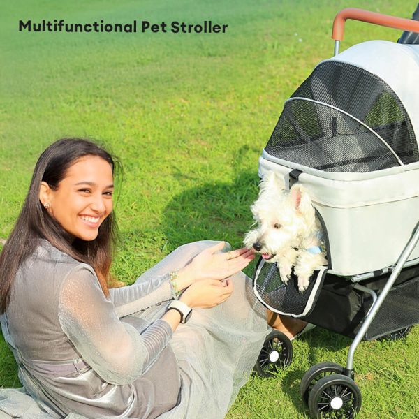 outdoor multifunctional lightweight foldable & detachable pet stroller 15