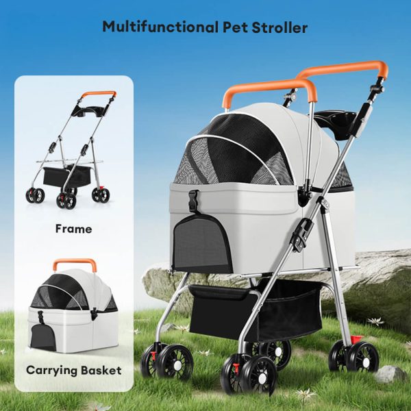 outdoor multifunctional lightweight foldable & detachable pet stroller 21