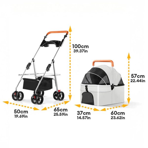 outdoor multifunctional lightweight foldable & detachable pet stroller 29