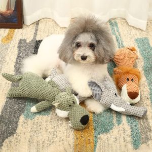 plush squeaky interactive teething dog chew toy 111