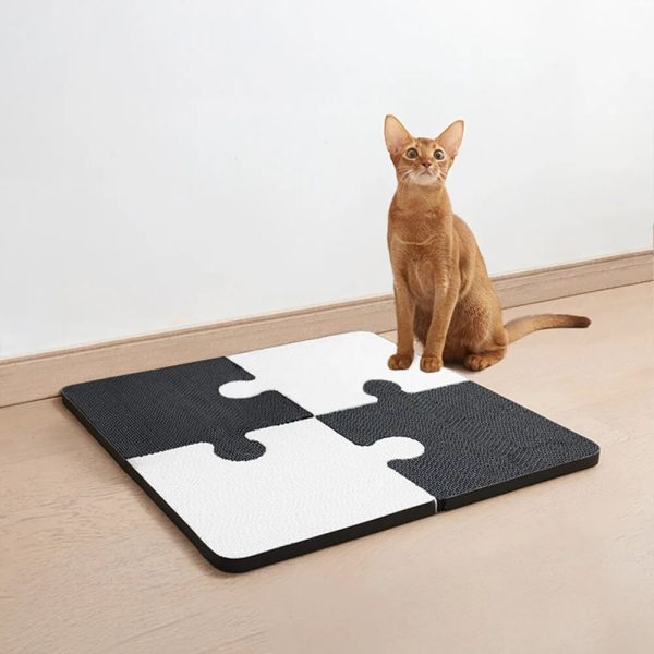 puzzle shaped self adhesive scratch resistant cat climbing wall scratching board 15