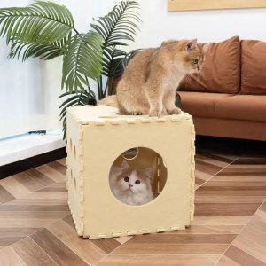 removable multifunctional scratch resistant felt cloth cat house cube 11