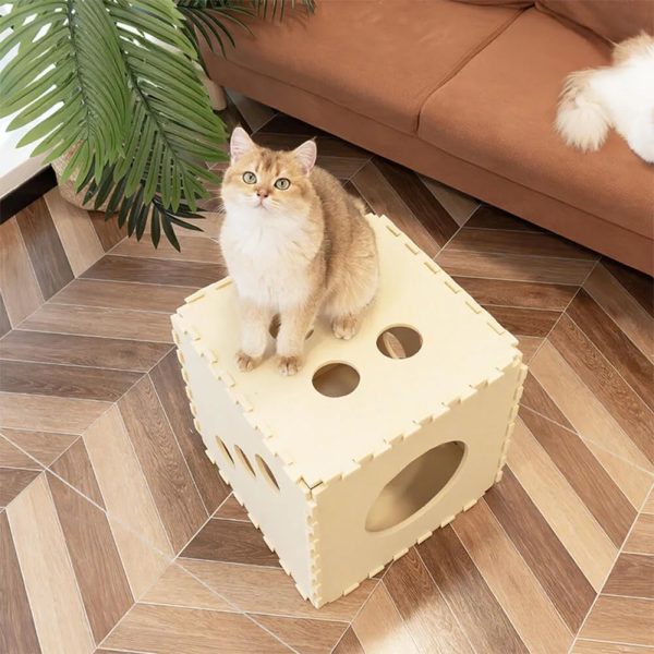 removable multifunctional scratch resistant felt cloth cat house cube 13