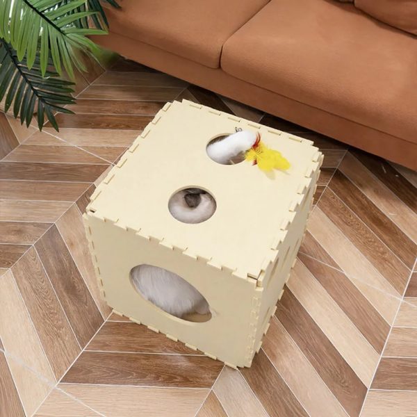 removable multifunctional scratch resistant felt cloth cat house cube 16