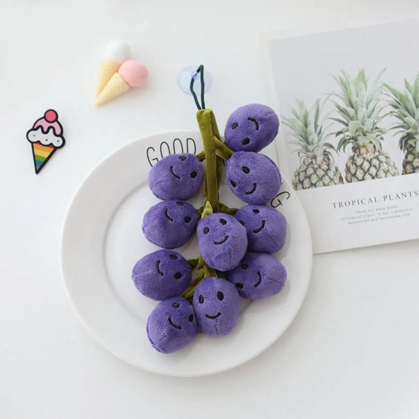 soft & interactive grape shaped squeaky dog toy 13