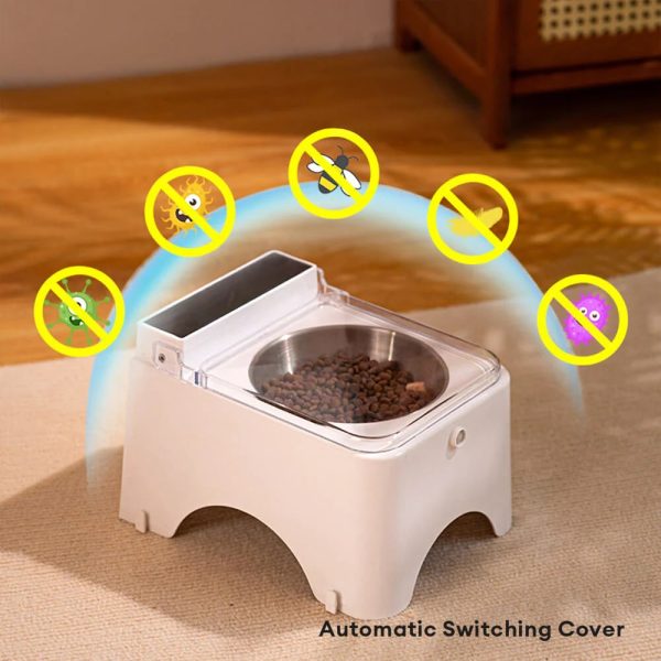touch free induction dustproof neck guard pet feeder 13
