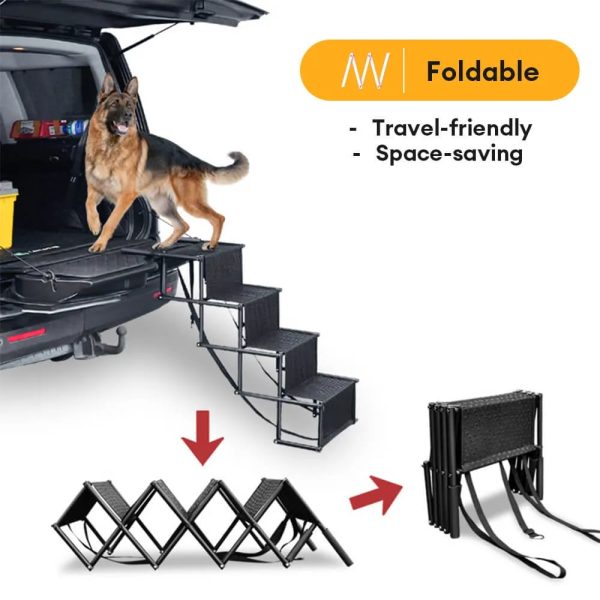 travel portable foldable 4 steps non slip dog car stairs 11
