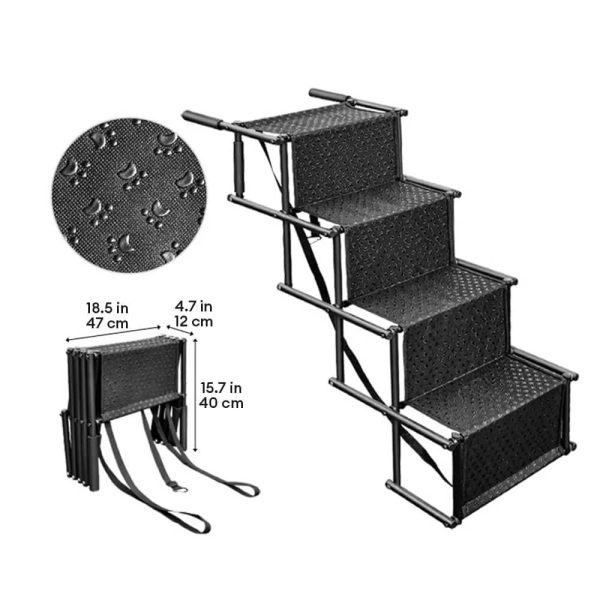travel portable foldable 4 steps non slip dog car stairs 13