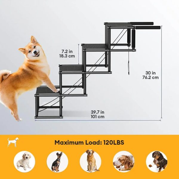 travel portable foldable 4 steps non slip dog car stairs 15